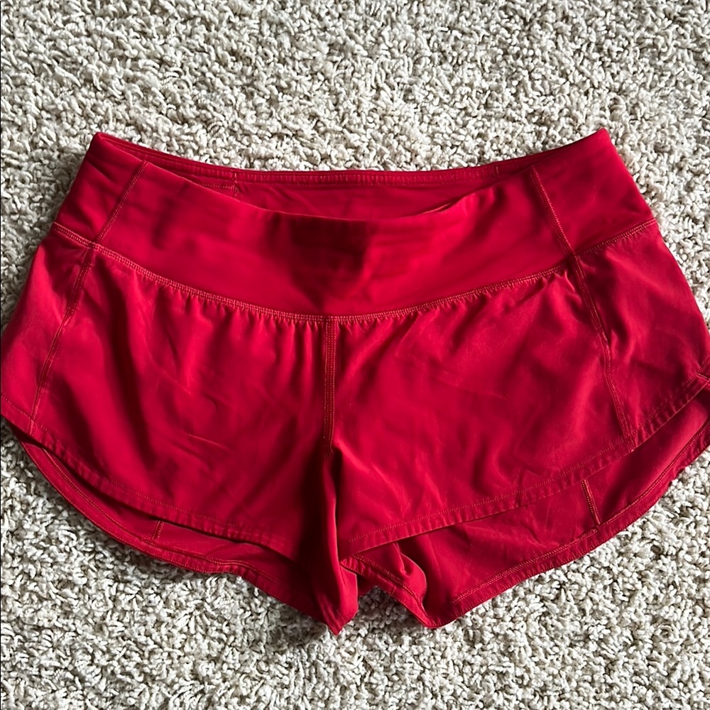 Lululemon Athletica Red Athletic Speed up Shorts